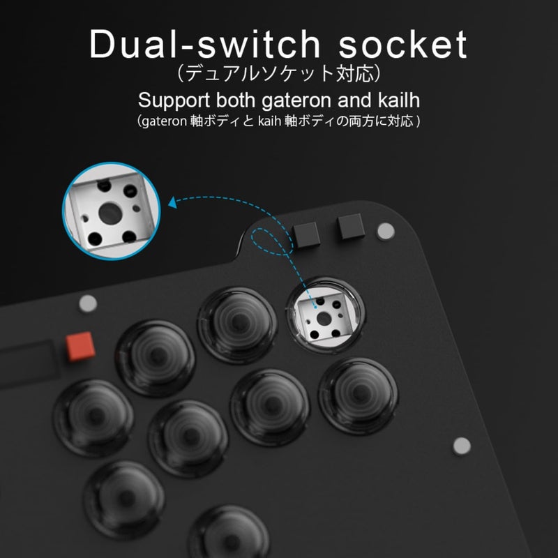 BitFunx Duelpad Leverless Controller Arcade Stick, All-Button Arcade Controller for PS4/PS3/PC/Switch/Steam, Arcade Fight Stick with SOCD/Custom RGB/Turbo/Hot-Swap/Low-Profile Switch (Duelpad Zen16) - Image 5